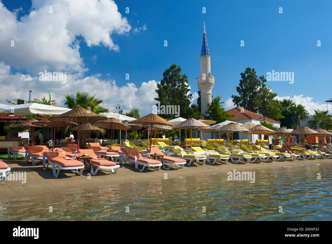 Plage de Bitez Bodrum, près de la côte égéenne turque, Turquie Banque D'Images