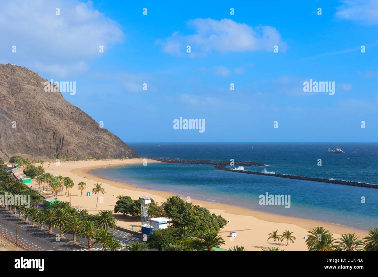 La plage de Teresitas, Tenerife, Canaries, Espagne, Europe Banque D'Images