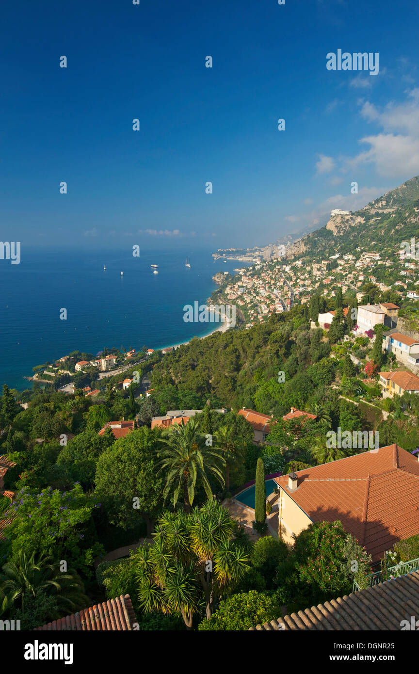 Monte Carlo sur la Côte d'Azur ou la Côte d'Azur, Roquebrune, à Roquebrune-Cap-Martin, Département Alpes-Maritimes, région Banque D'Images