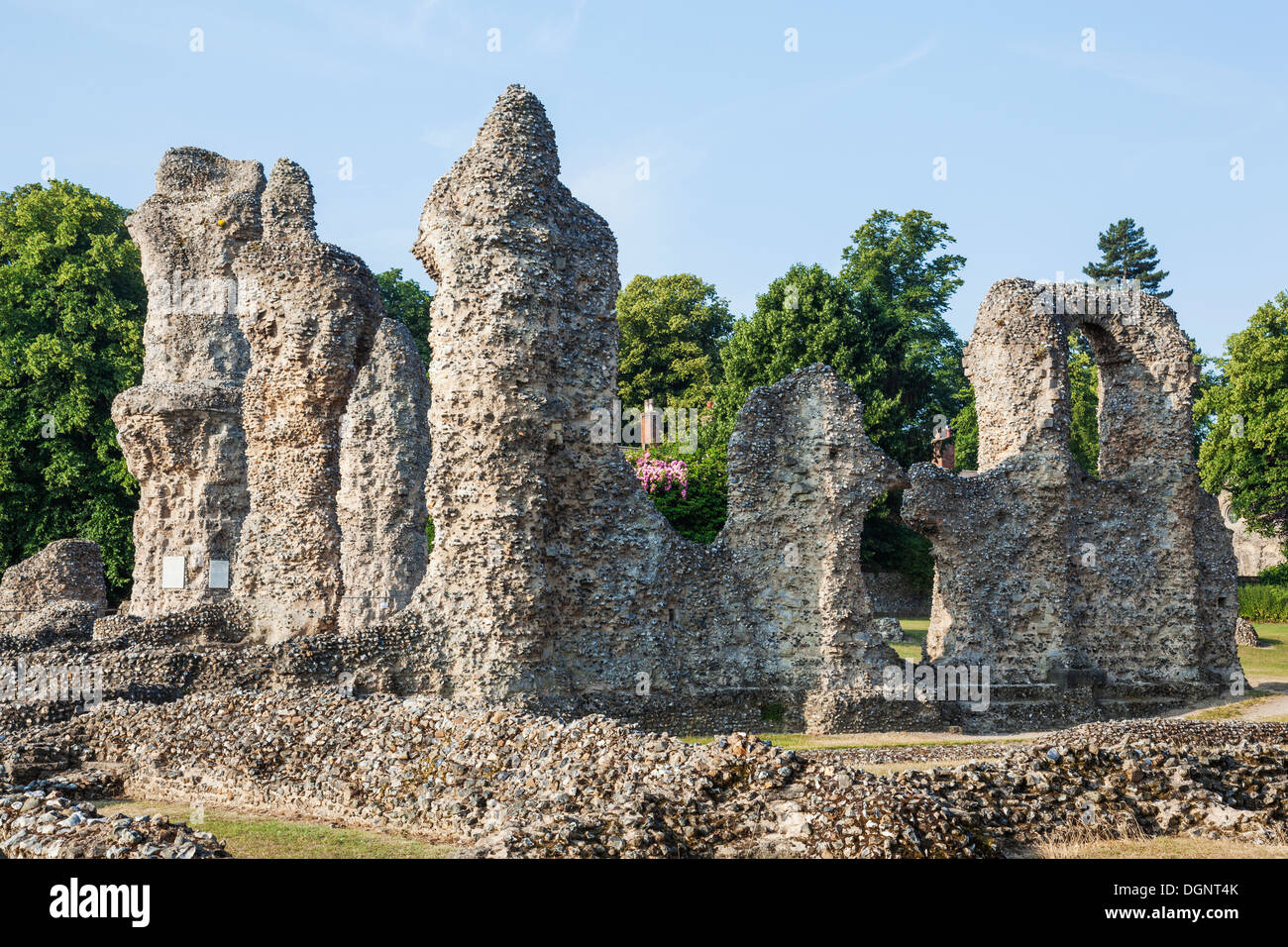 L'Angleterre, l'East Anglia, Bury St Edmunds, l'Abbey Ruins Banque D'Images