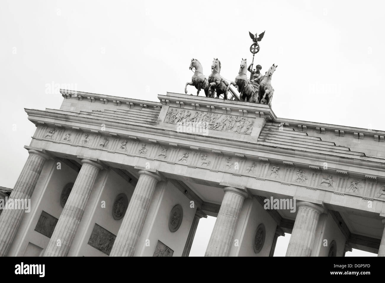 Porte de Brandebourg, Berlin, noir et blanc Banque D'Images