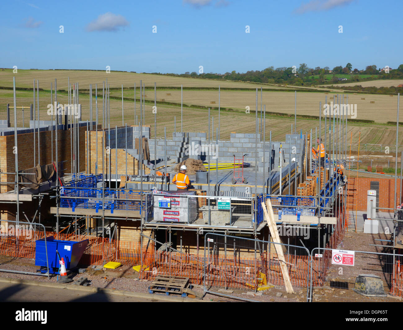 La construction de maisons, Grantham, Lincolnshire Banque D'Images