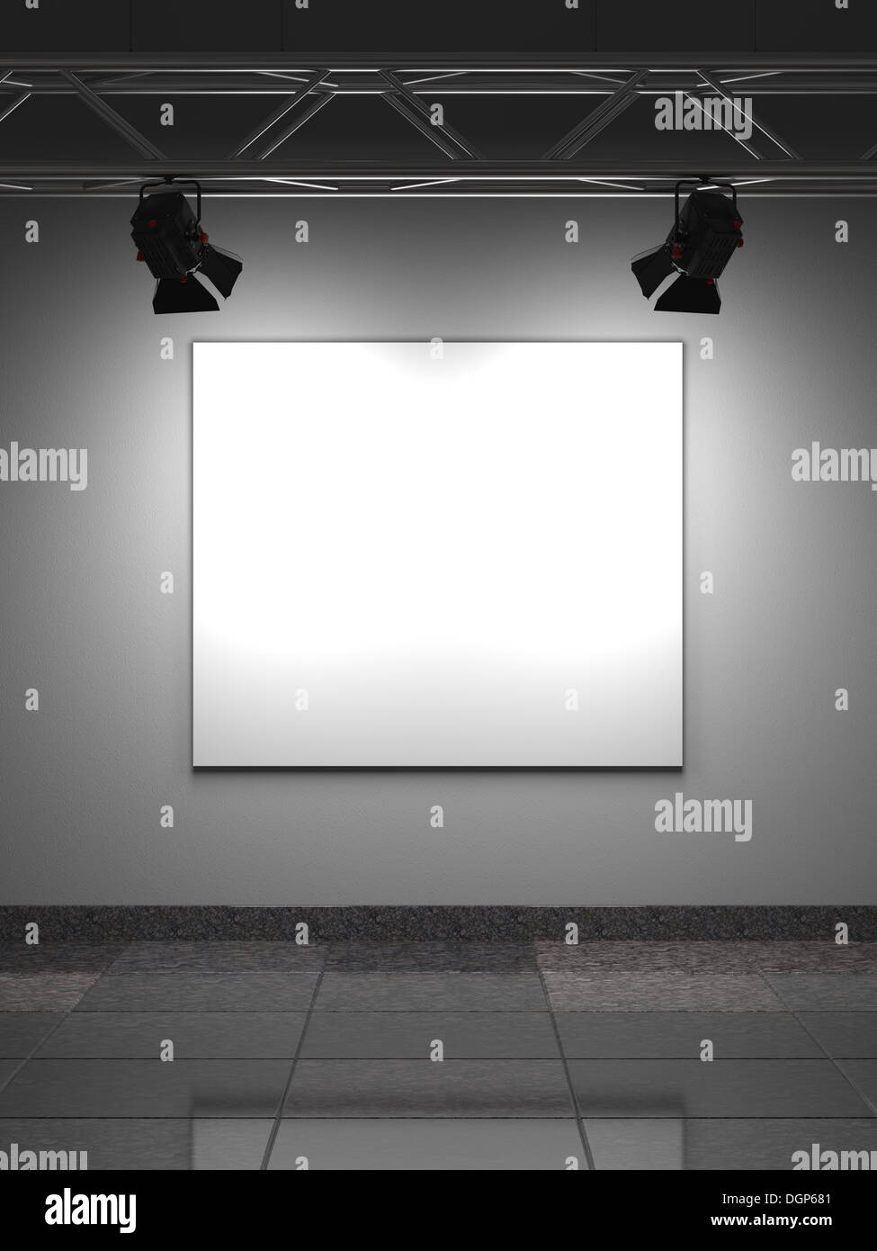 Cadre vide sur le mur. Banque D'Images