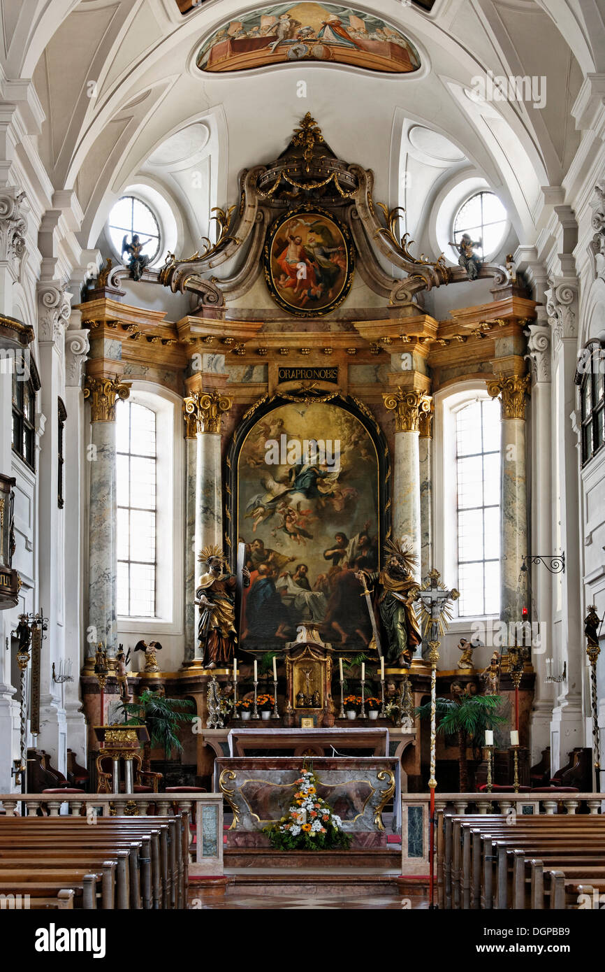 Autel de sculptures de Saint Pierre et Paul par Thomas Schwanthaler, Catholique eglise de l'Assomption, Mattighofen Banque D'Images