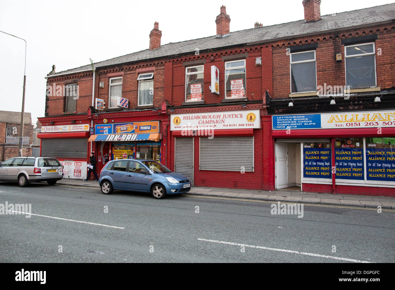 Office de Tourisme de la Hillsborough Justice Campagne, Walton Breck Road, Liverpool, Royaume-Uni Banque D'Images