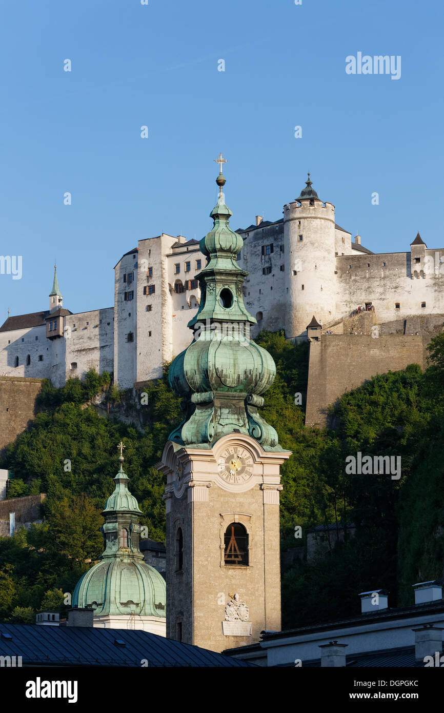 Église de l'abbaye de Saint Pierre, le château de Hohensalzburg, Salzburg, Autriche, Europe, PublicGround Banque D'Images