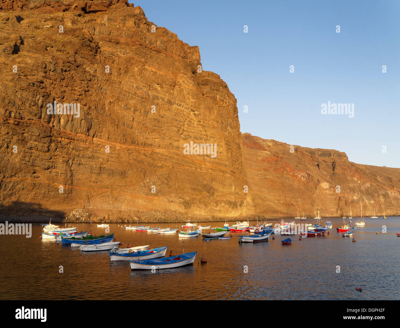 Port de pêche de Vueltas, vallée de Valle Gran Rey, La Gomera, Valle Gran Rey, îles de Canaries, Espagne Banque D'Images