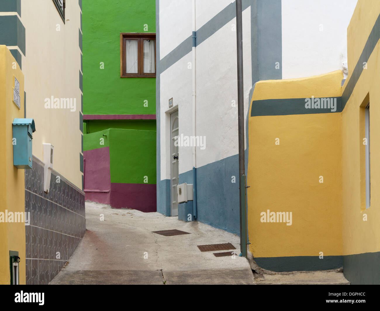 Calle de Ibo Alfaro street, Hermigua, La Gomera, Hermigua, La Gomera, Canary Islands, Spain Banque D'Images