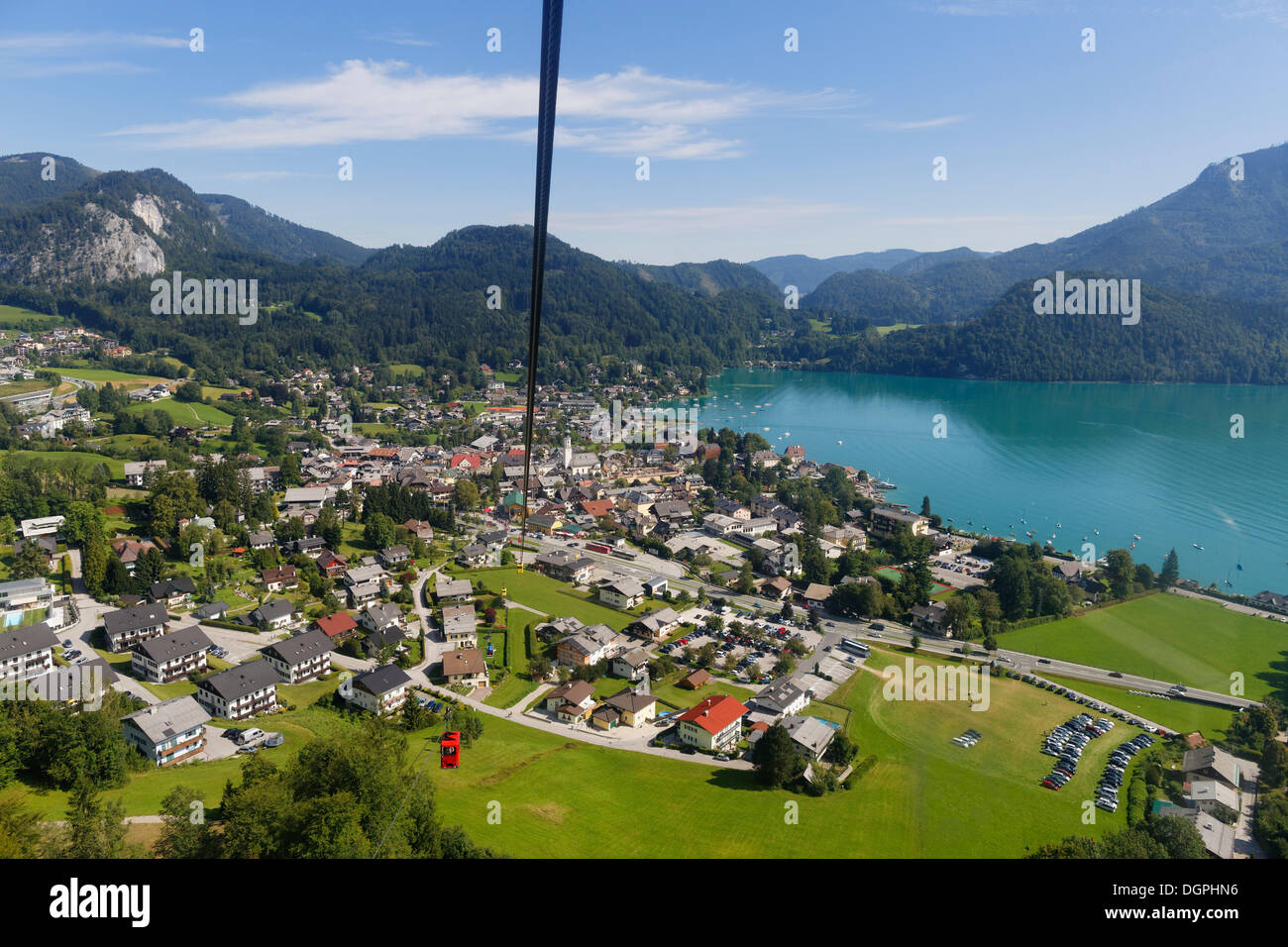 Téléphérique Zwoelferhorn, Sankt Gilgen, le lac Wolfgang, Zwoelferhorn, Sankt Gilgen, Salzkammergut, Salzburg, Autriche Etat Banque D'Images