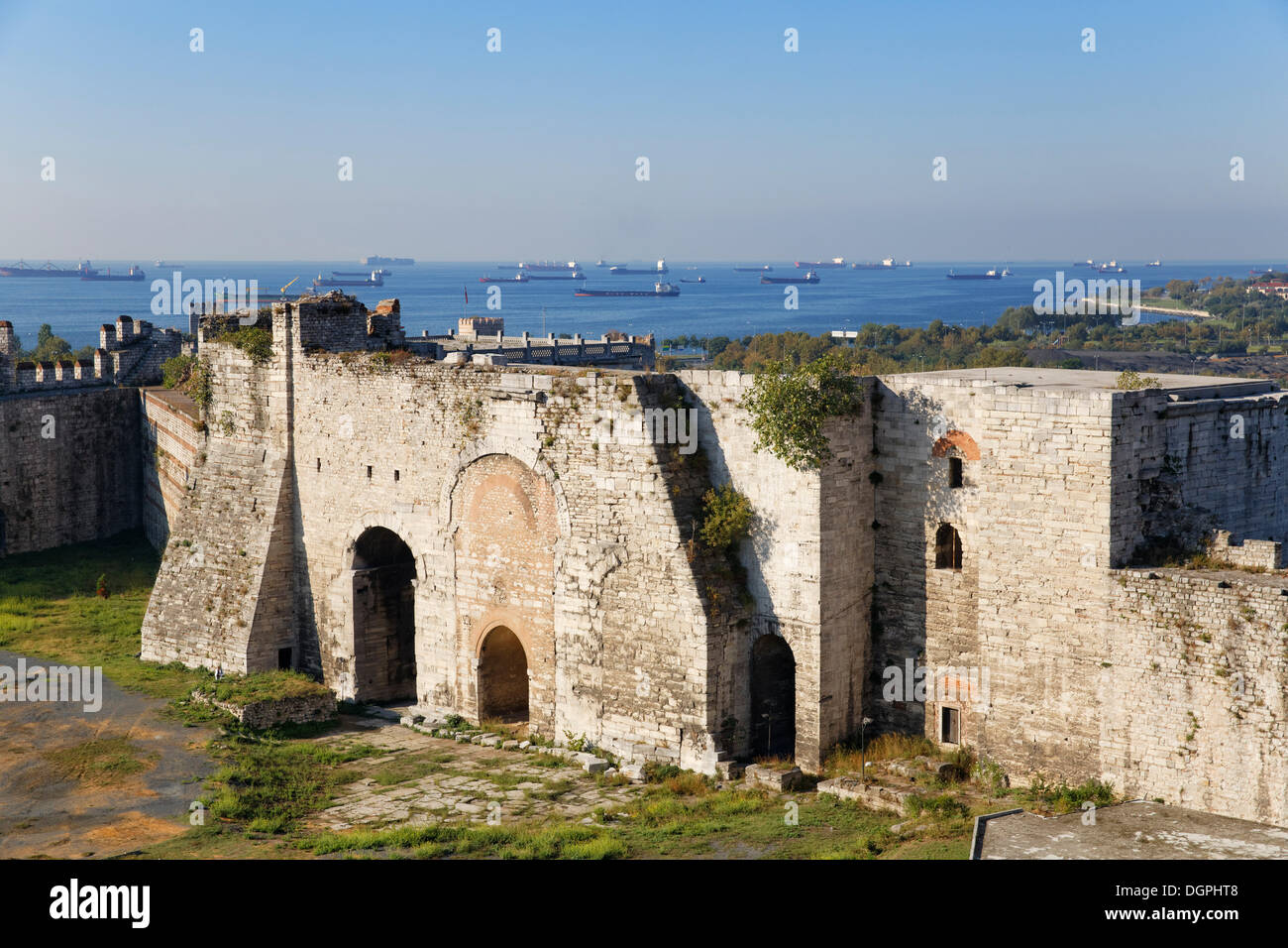 Golden Gate, Château Yedikule Yedikule ou forteresse, Forteresse des sept tours, murs, Theodosan Yedikule, Istanbul Banque D'Images