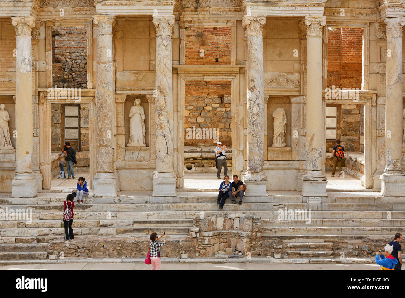 Bibliothèque de Celsus, Ephèse, Selçuk, İzmir Province, Région de l'Egée, la Turquie Banque D'Images