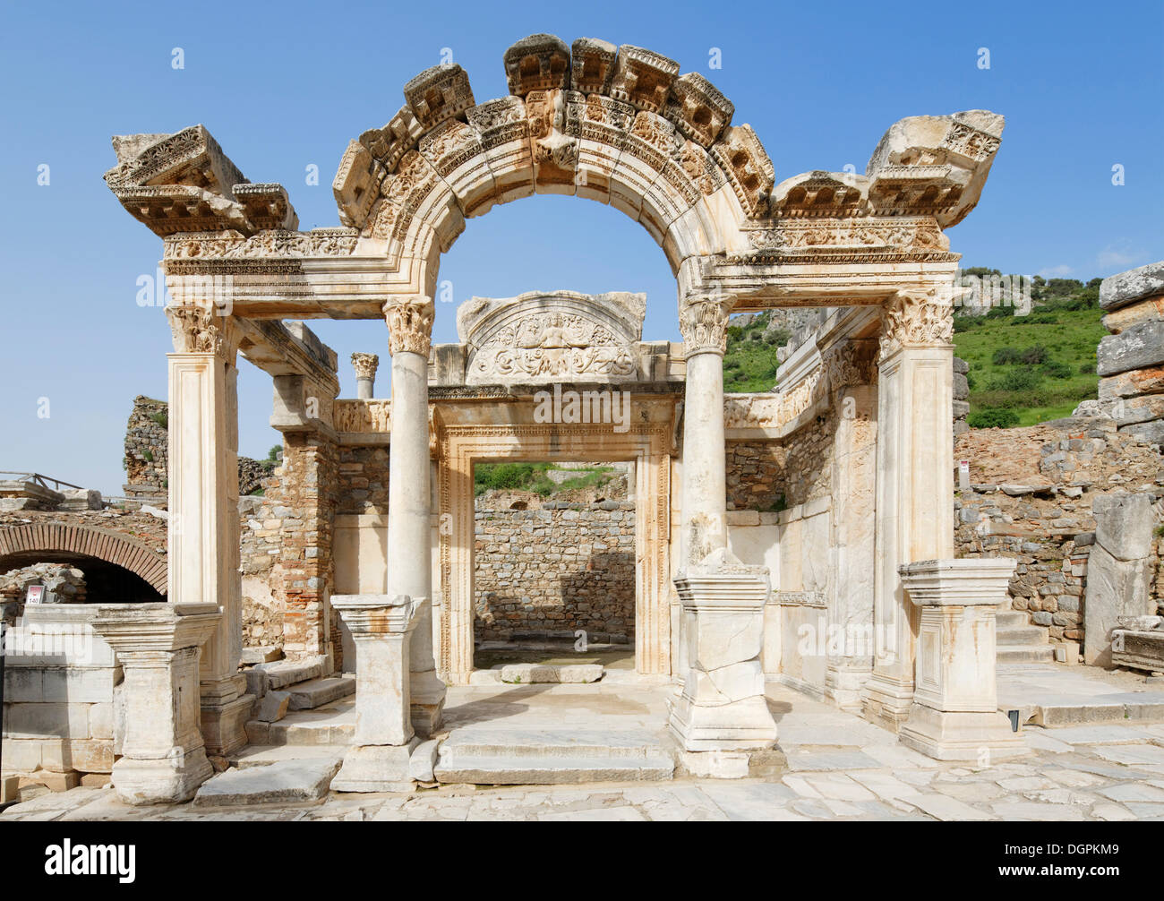 Temple d'Hadrien, Ephèse, Selçuk, İzmir Province, Région de l'Egée, la Turquie Banque D'Images