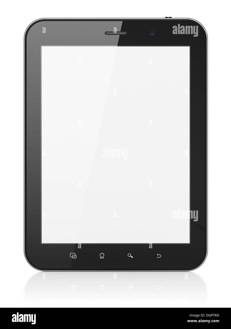 Résumé noir tablette (tablet pc) sur fond blanc, Banque D'Images