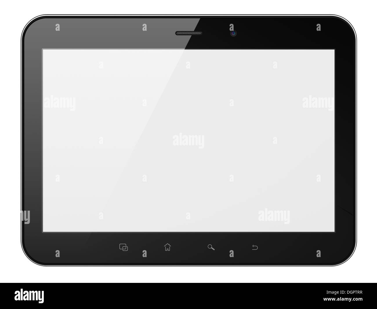 Résumé noir tablette (tablet pc) sur fond blanc Banque D'Images
