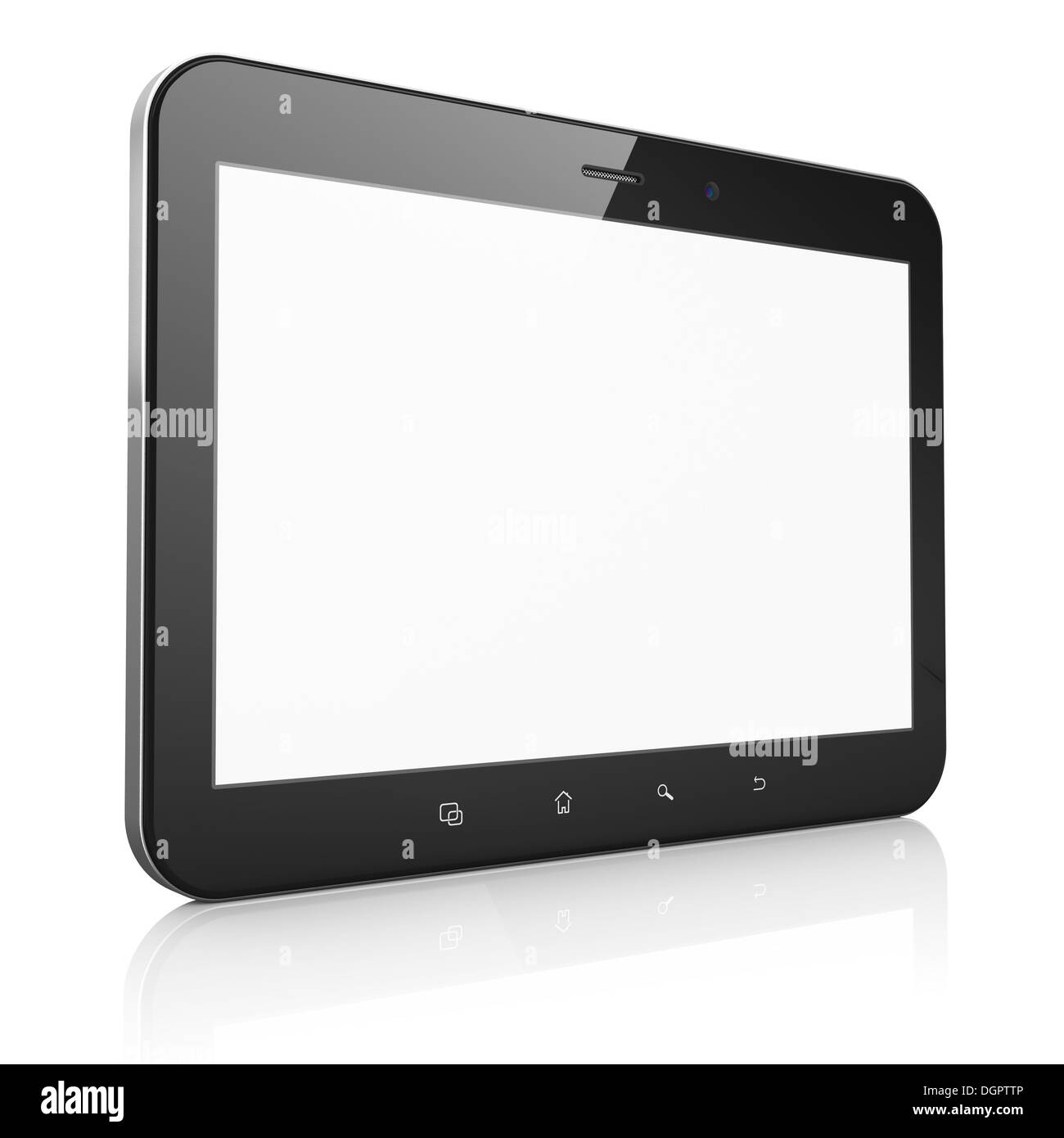 Résumé noir tablette (tablet pc) sur fond blanc, Banque D'Images