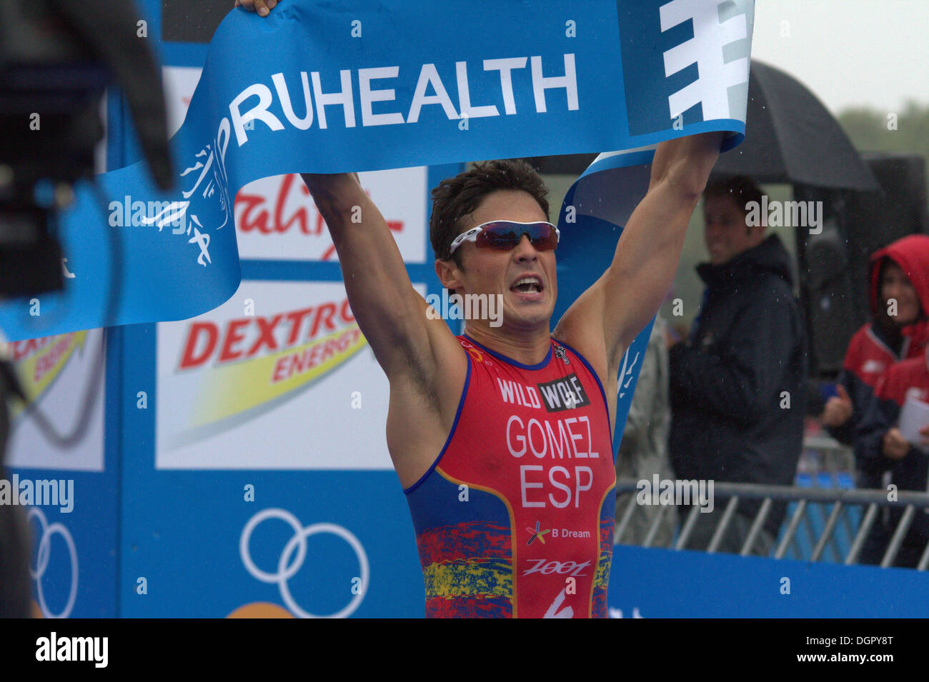 Gomez de l'Espagne a gagné d'abord au monde de l'UIT qui s'est tenue à Londres, triathlone Banque D'Images