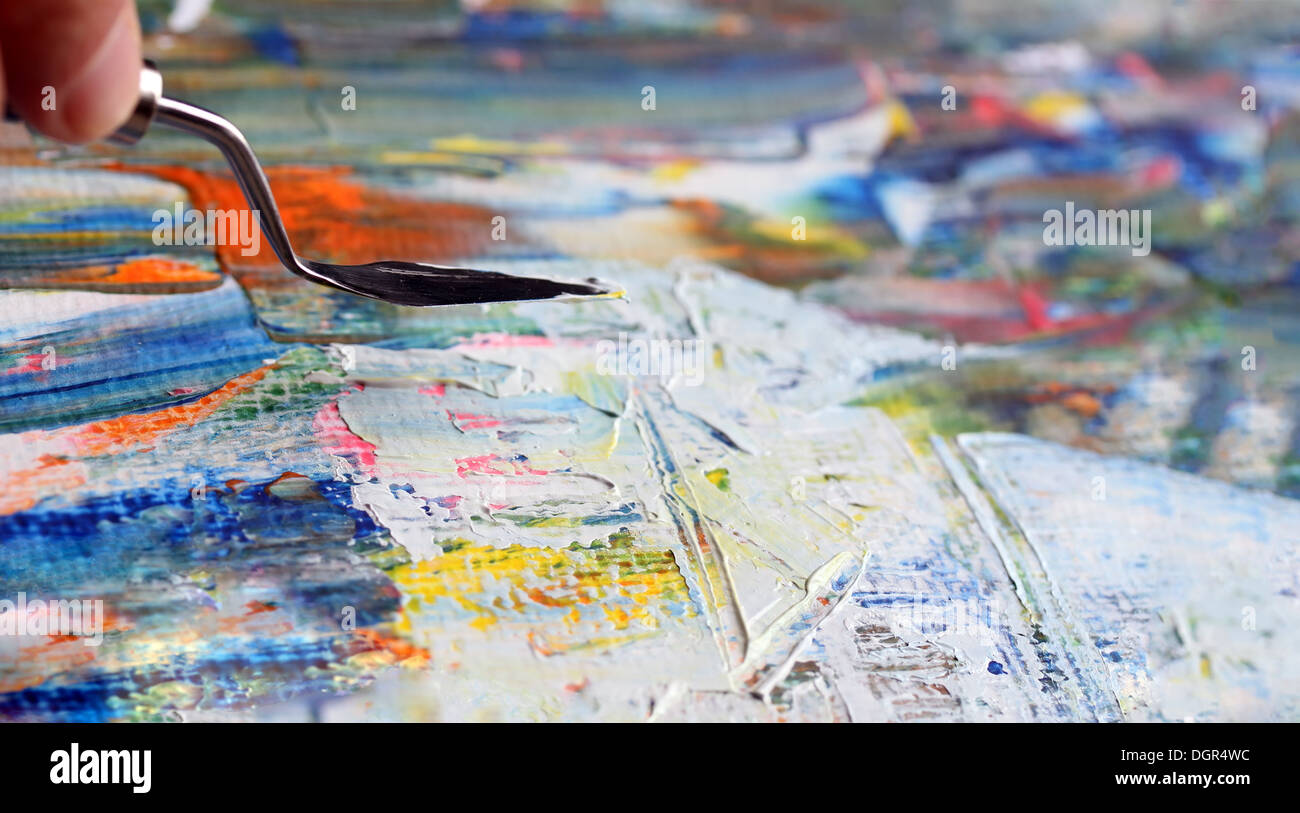 Art peinture avec couteau à palette Banque D'Images