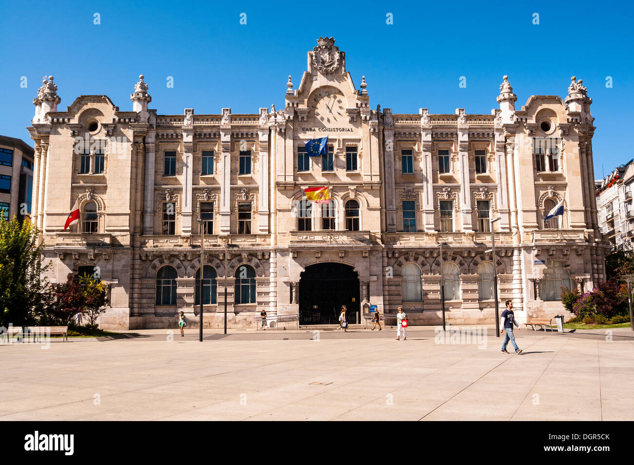 Plaza del Ayuntamiento y Casa Consistorial, Santander, España Banque D'Images