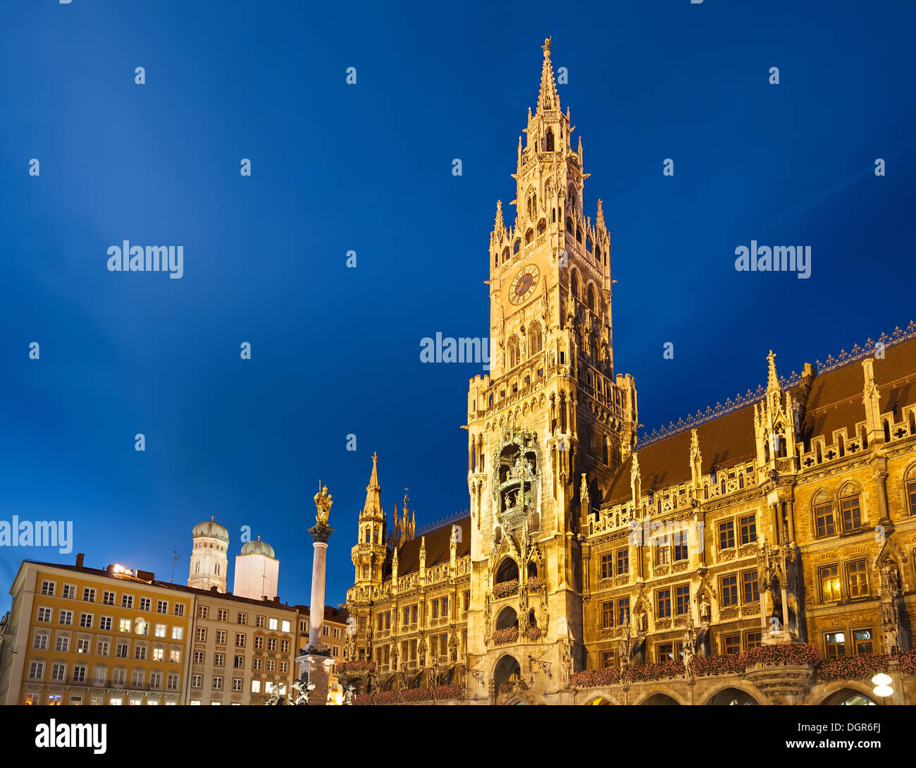 Nouvel hôtel de ville de Munich Banque D'Images