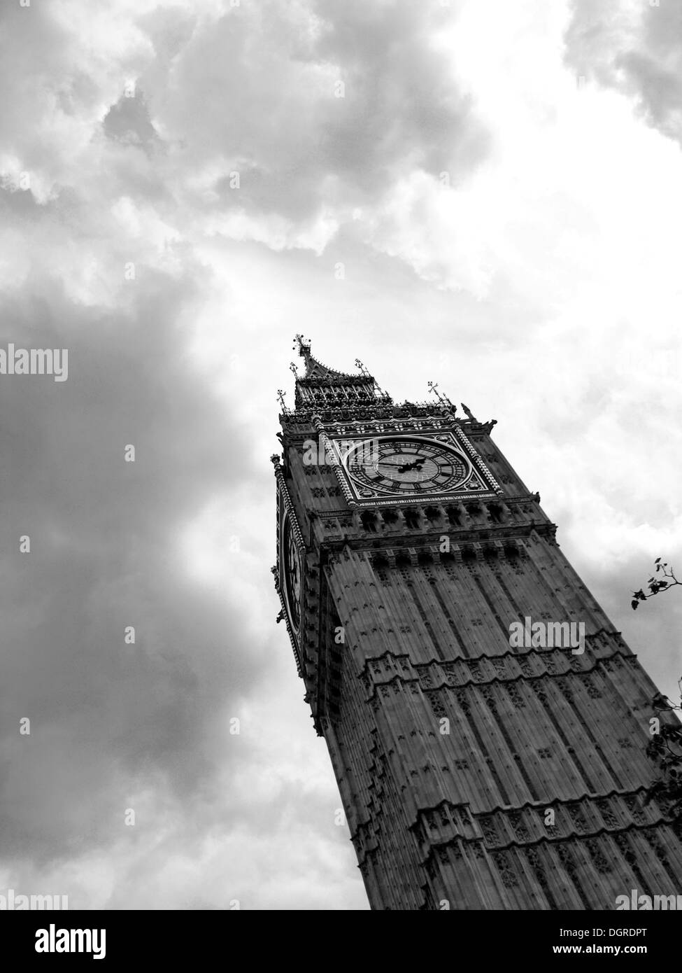 Big Ben en noir et blanc Banque D'Images