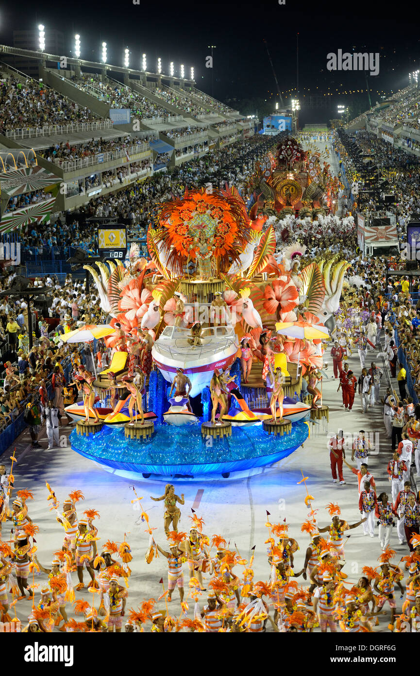 Brasil, Rio de Janeiro, Carnival flotteur en Sambadromo Banque D'Images