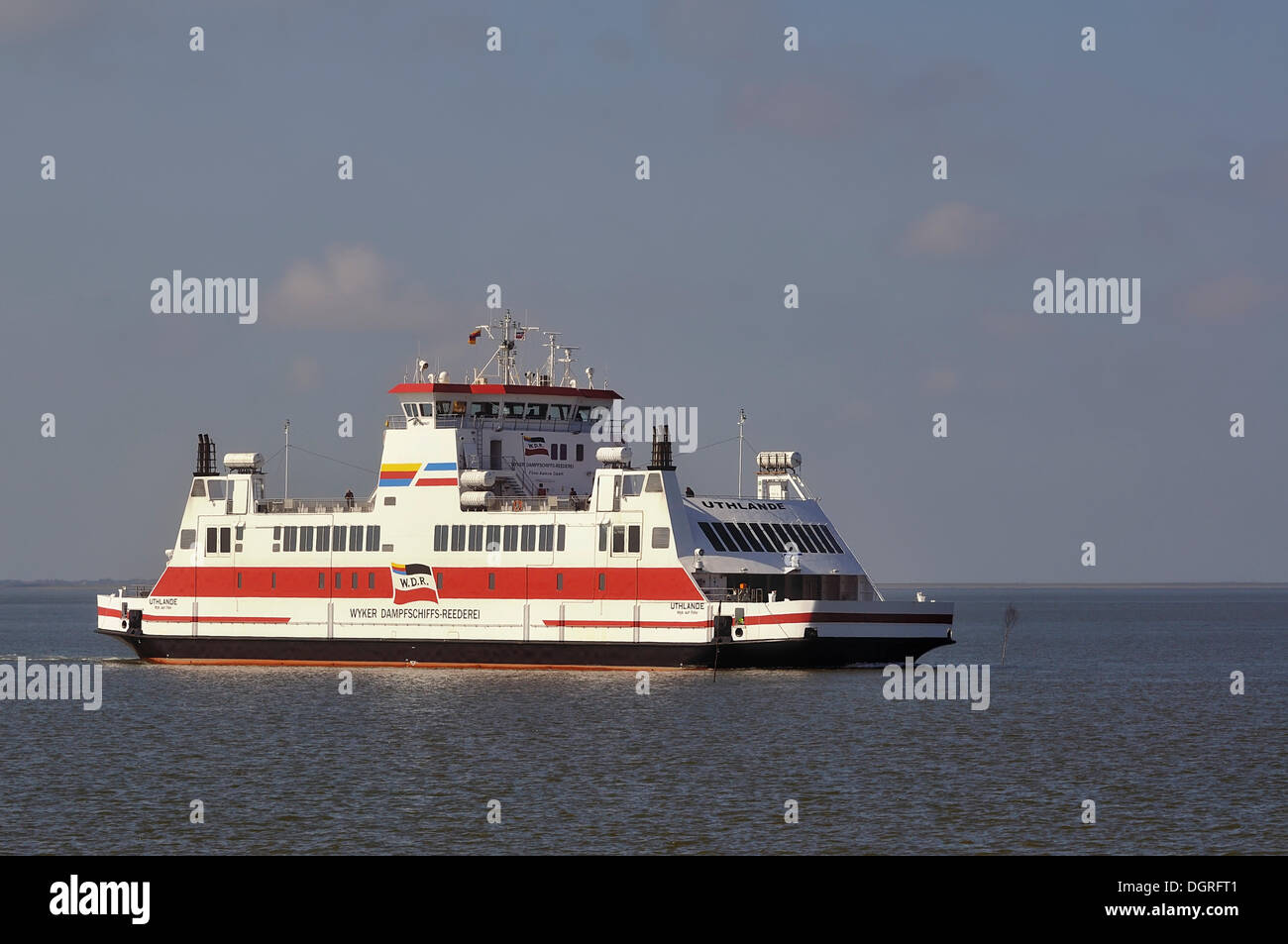 Ferry de la compagnie de navigation à vapeur wyker foehr island, dagebuell, Frise du Nord, Schleswig-Holstein Banque D'Images