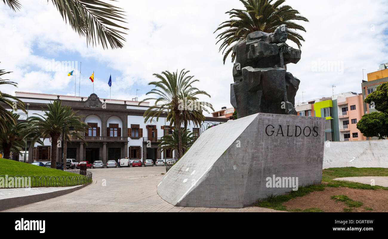 Galdos monument sur la place Plaza de la Feria, Las Palmas, Gran Canaria,  Îles Canaries, Espagne, Europe, PublicGround Photo Stock - Alamy