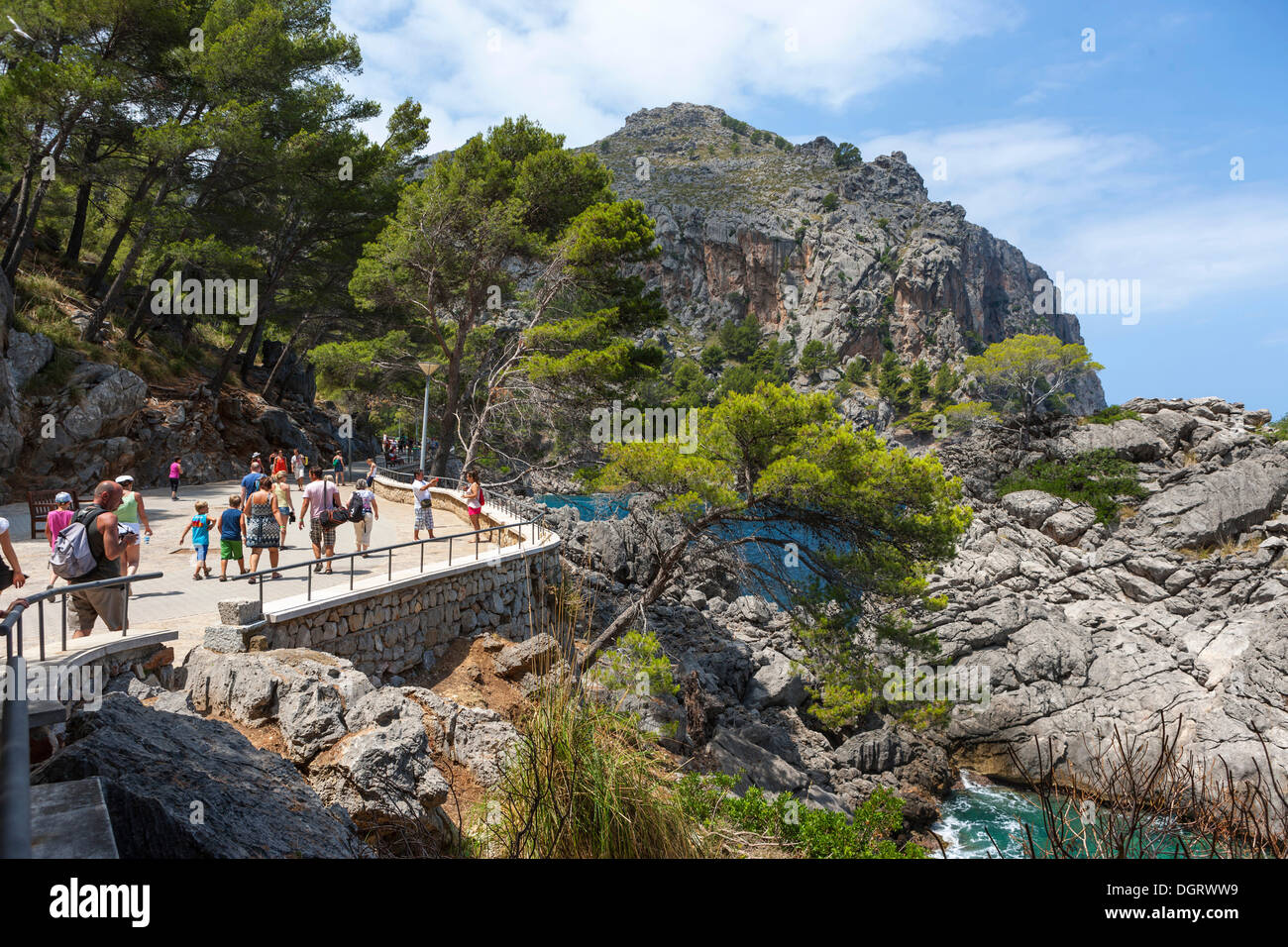 Hidden Bay de Sa Calobra, montagnes de Tramuntana, Majorque, Îles Baléares, Espagne, Europe Banque D'Images