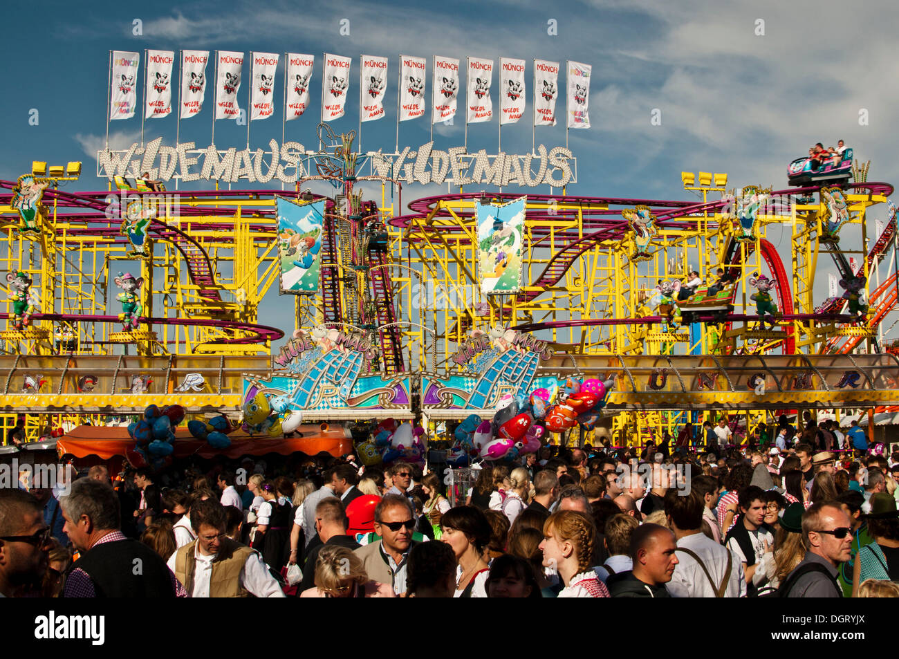 Manège, l'Oktoberfest, Munich, Bavière Banque D'Images