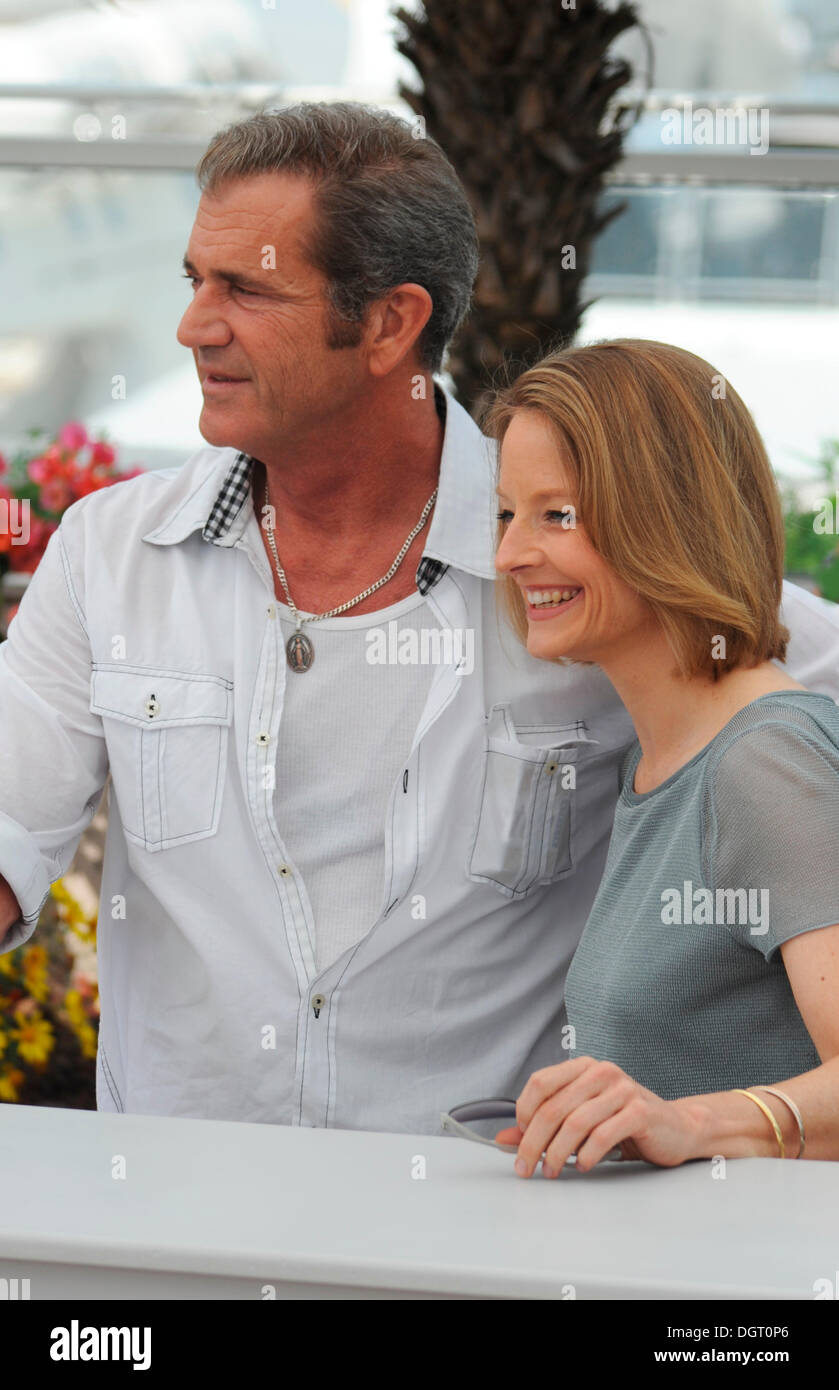 Mel Gibson et Jodie Foster, une séance de photos pour 'le castor' au Palais des Festival, 64e Festival International du Film de Cannes Banque D'Images
