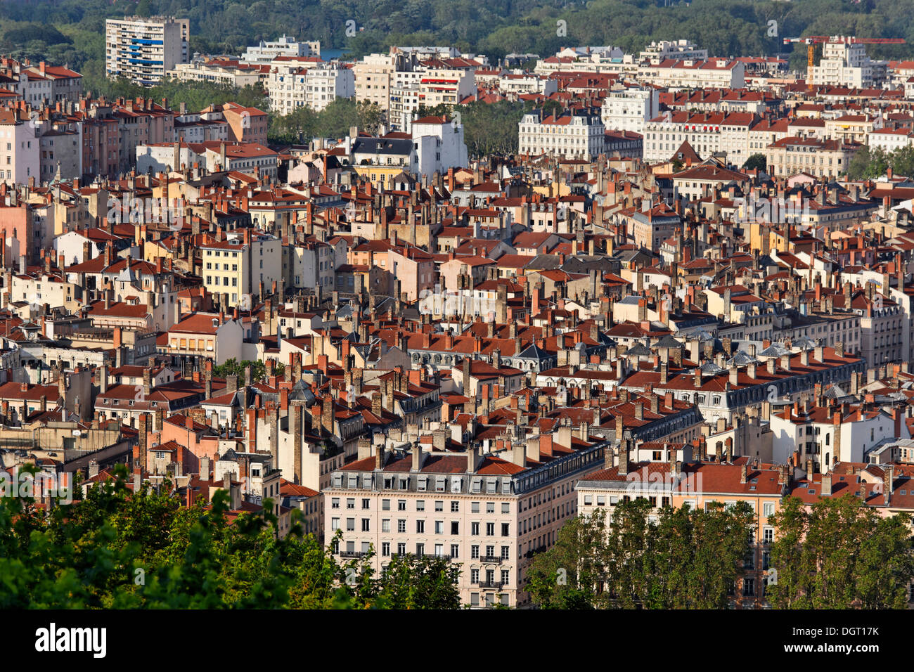 Vue depuis la colline de Fourvière, Lyon, Département du Rhône, France, Europe Banque D'Images