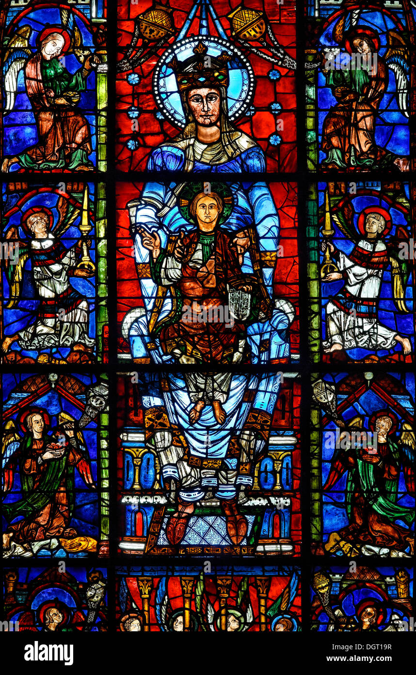 La cathédrale de Chartres, l'image, culte de la belle verrière, Notre Dame de la belle fenêtre, région Ile-de-France Banque D'Images