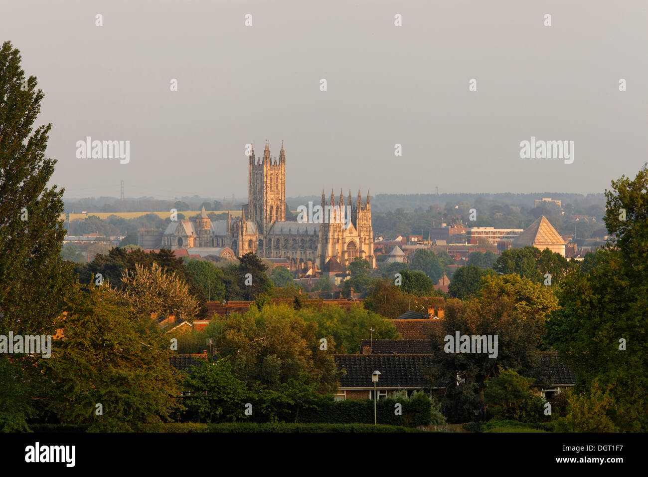 La Cathédrale de Canterbury, l'humeur du soir, Angleterre du Sud-Est, de l'administration du comté de Kent, Angleterre, Royaume-Uni, Europe Banque D'Images