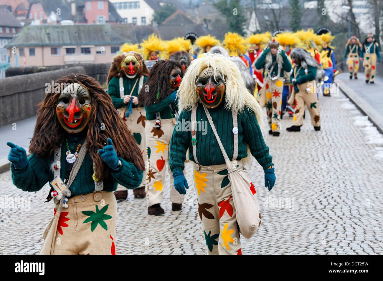 Carnaval, défilé de carnaval organisé par les deux associations carnaval local, Rheinfelden-AG et Rheinfelden-Baden Banque D'Images