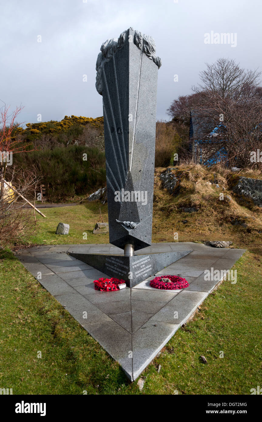 Mémorial de la République tchèque à Arisaig, Highland, Scotland, UK. Pour commémorer l'soldats tchécoslovaques qui ont suivi une formation de 1941 à. Banque D'Images