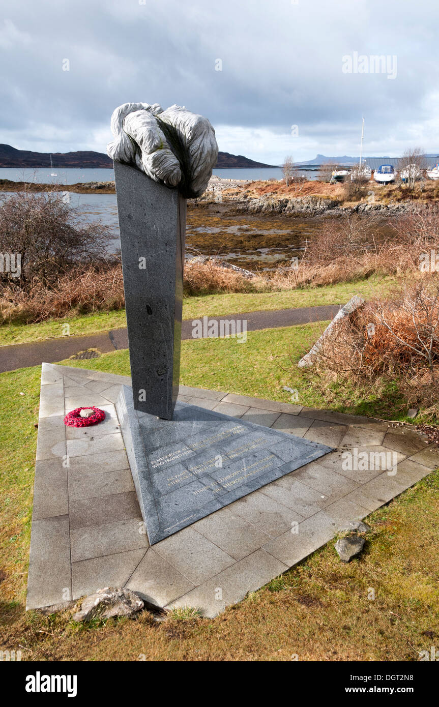 Mémorial de la République tchèque à Arisaig, Highland, Scotland, UK. Pour commémorer l'soldats tchécoslovaques qui ont suivi une formation de 1941 à. Banque D'Images