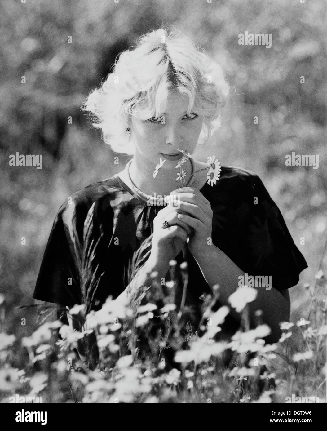 Jeune femme, l'Allemagne de l'Est, vers 1986. Banque D'Images