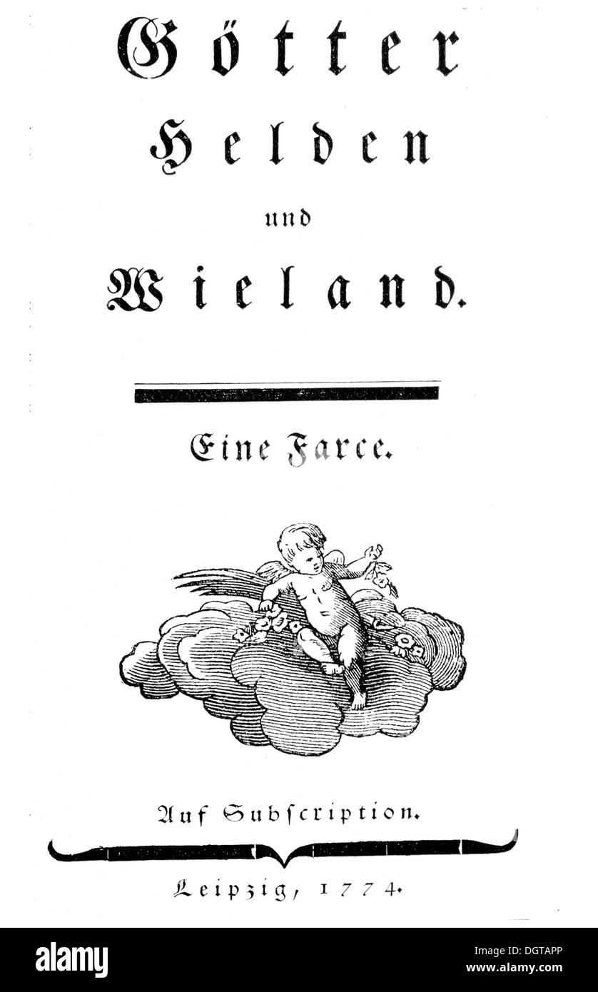 Première édition de Goethe, Goetter, Helden und Wieland, illustration historique de Deutsche Literaturgeschichte, une histoire de Banque D'Images
