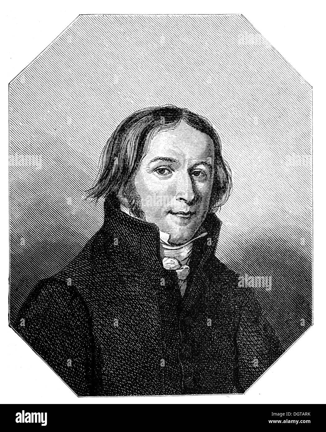 Après Ernst Moritz Arndt, un portrait de 1817, illustration historique de Deutsche Literaturgeschichte, une histoire de l'allemand Banque D'Images