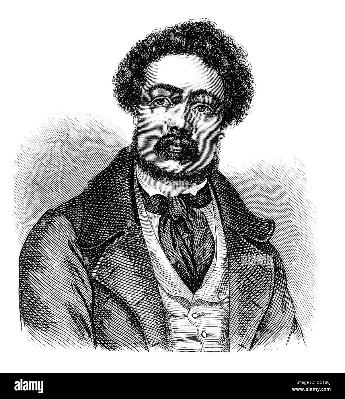 Ferdinand Freiligrath, illustration historique de l'histoire de la littérature allemande de 1885 Banque D'Images