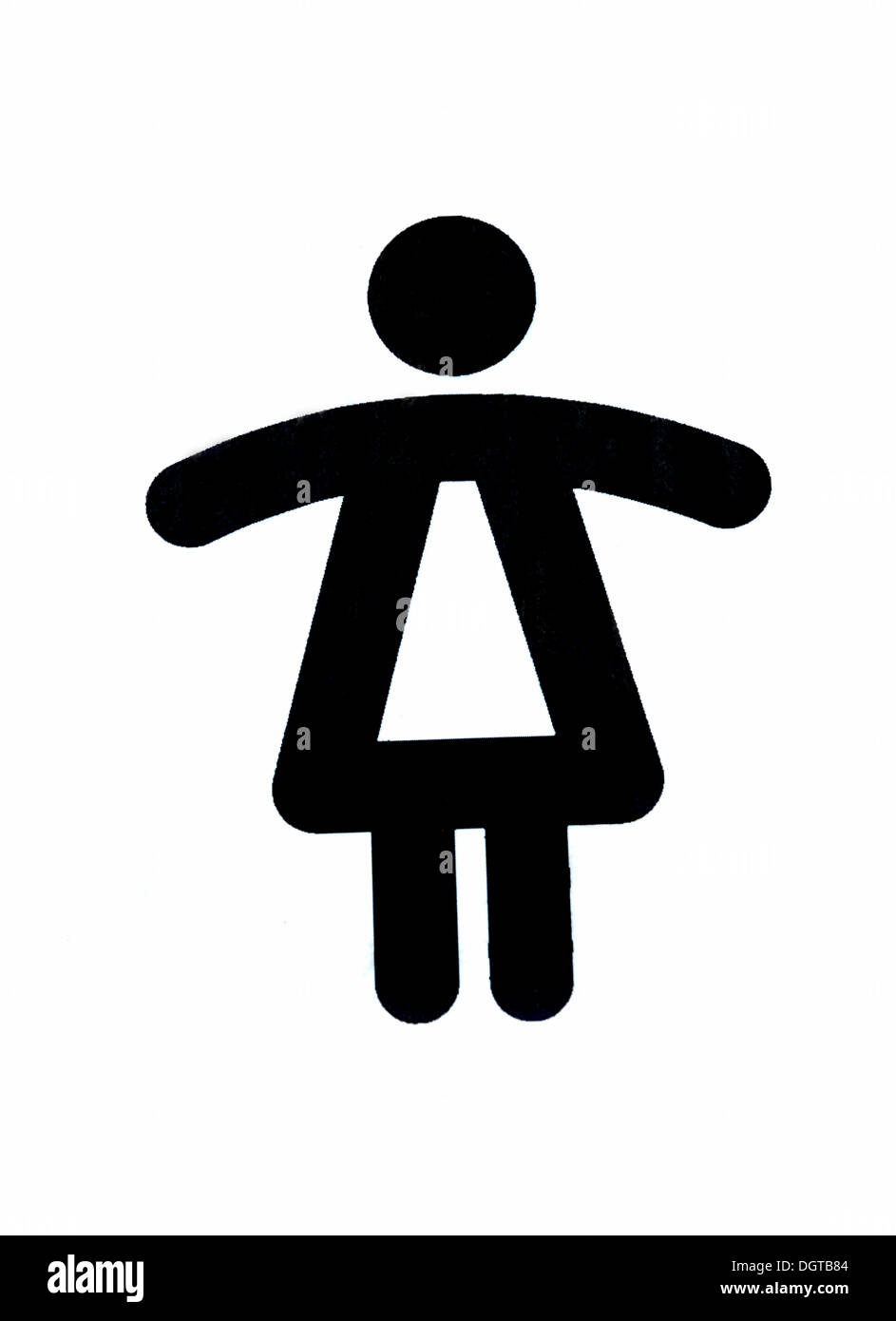 Pictogramme, femme, mesdames toilettes Banque D'Images