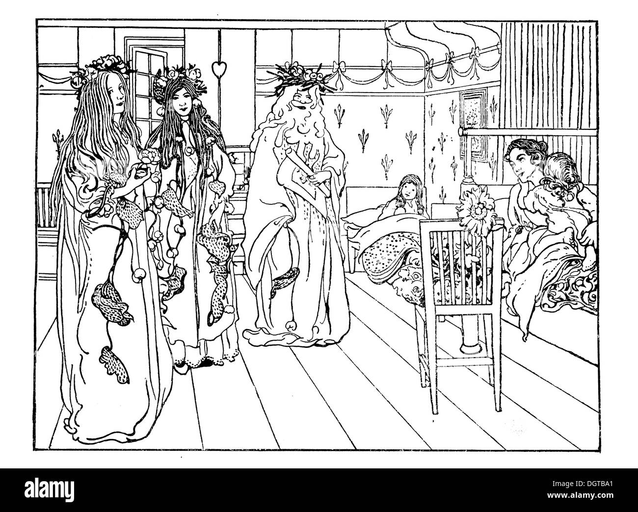 L'anniversaire de bienfaiteurs, illustration à la Chambre dans le soleil par Carl Larsson, 1917 Banque D'Images L'anniversaire de bienfaiteurs, illustration à la Chambre dans le soleil par Carl Larsson, 1917 Banque D'Images
