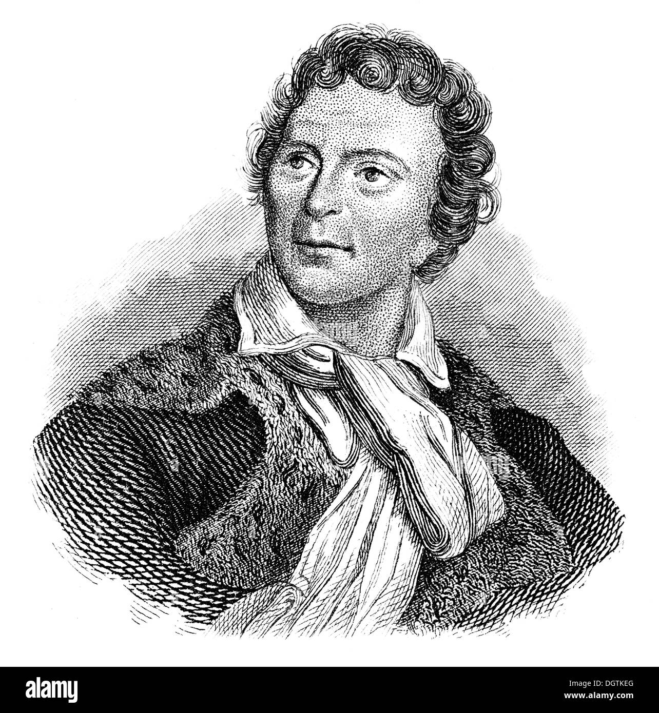 Jean Paul Marat, 1743 - 1793, médecin, éditeur, journaliste et leader des Jacobins de la Révolution française Banque D'Images