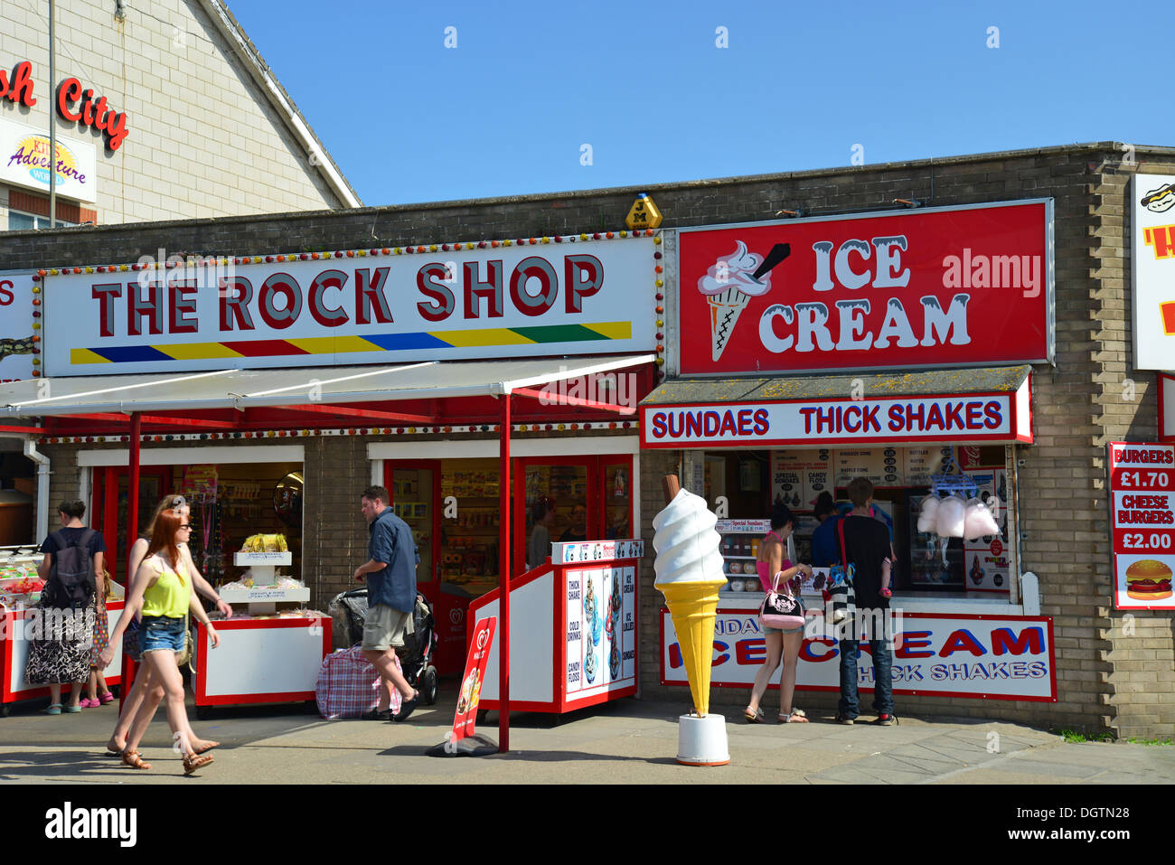 Le Rock Shop sur promenade du front de mer, Mablethorpe Beach, Mablethorpe, Lincolnshire, Angleterre, Royaume-Uni Banque D'Images