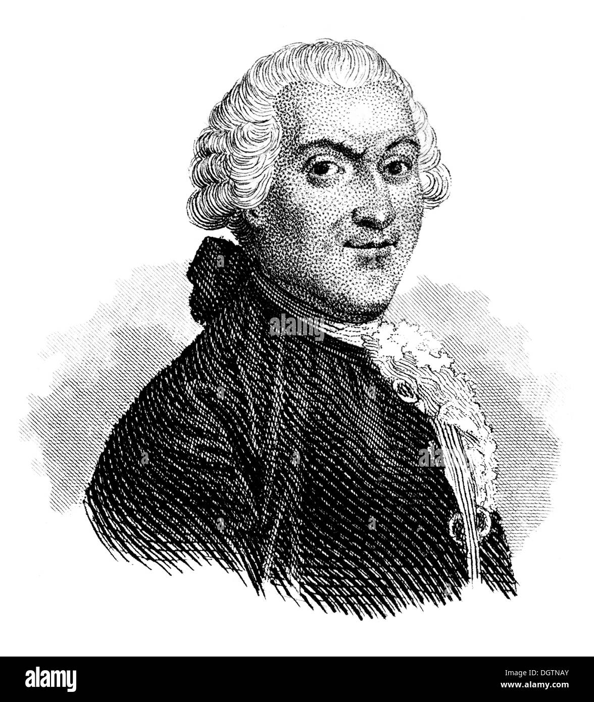 Jean-François Marmontel, 1723 - 1799, un historien et écrivain français, Encyclopediste Banque D'Images