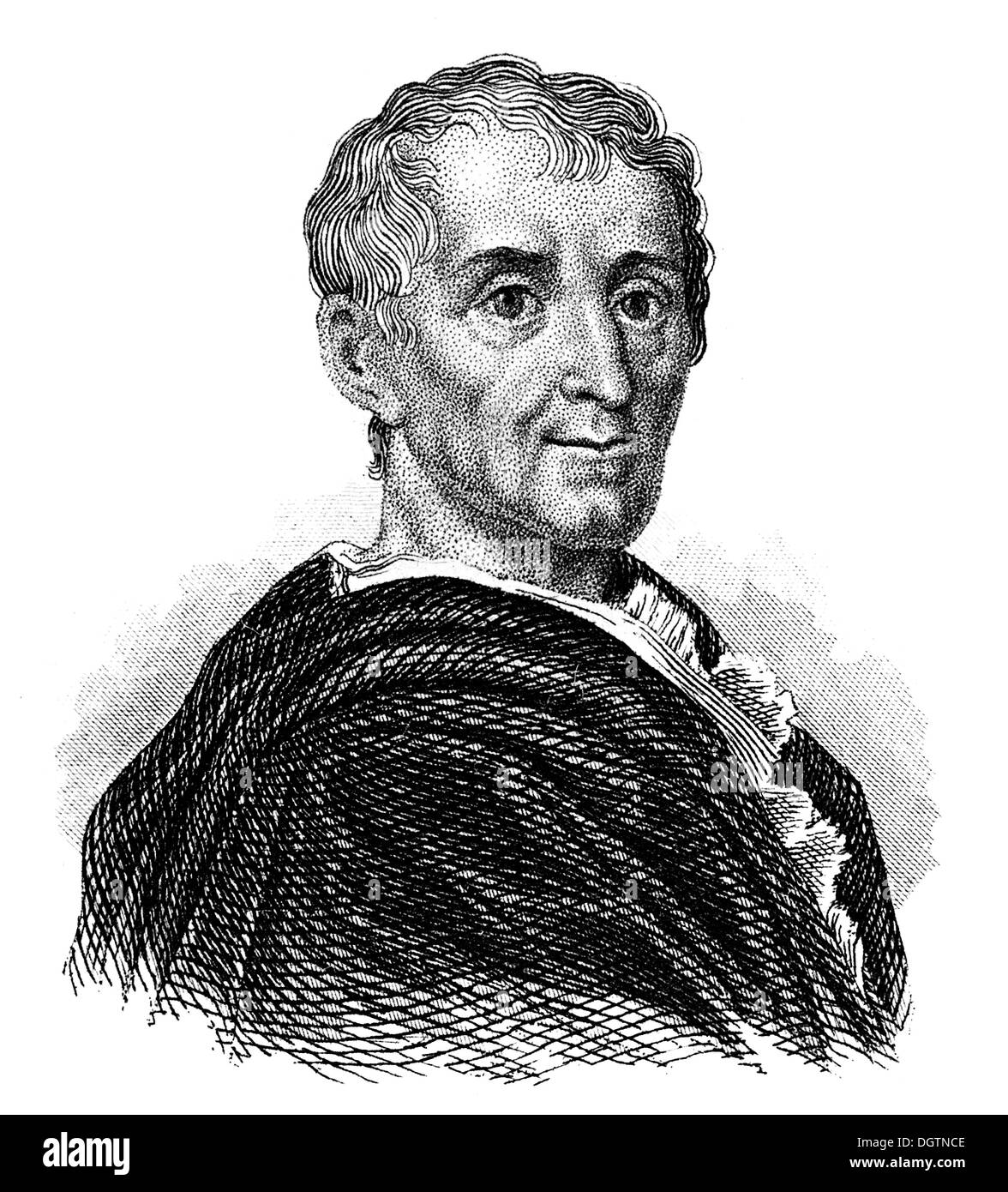 Charles-Louis de Secondat, Baron de La Brède et de Montesquieu, 1689 - 1755, un écrivain français, philosophe et théoricien de la politique Banque D'Images