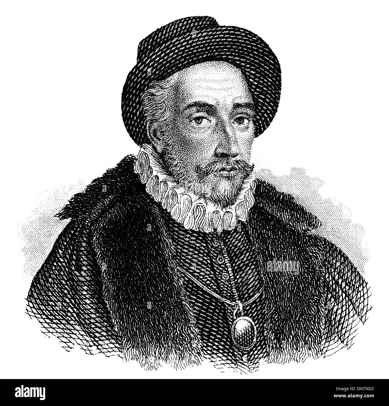 Portrait de Michel Eyquem de Montaigne 1533 - 1592 philosophe et homme politique d'un pionnier de l'écriture d'essai Banque D'Images