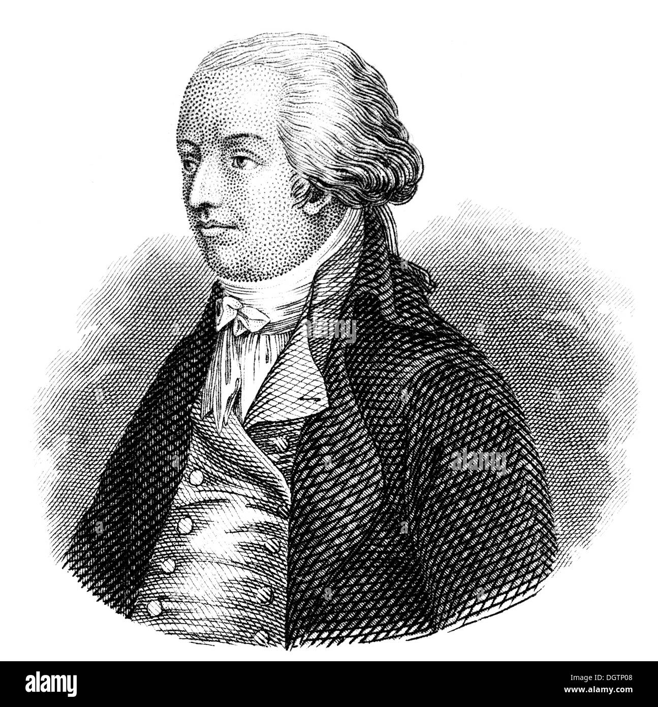 Johannes von Müller 1752 - 1809 Suisse un écrivain politique et homme d'historien Banque D'Images