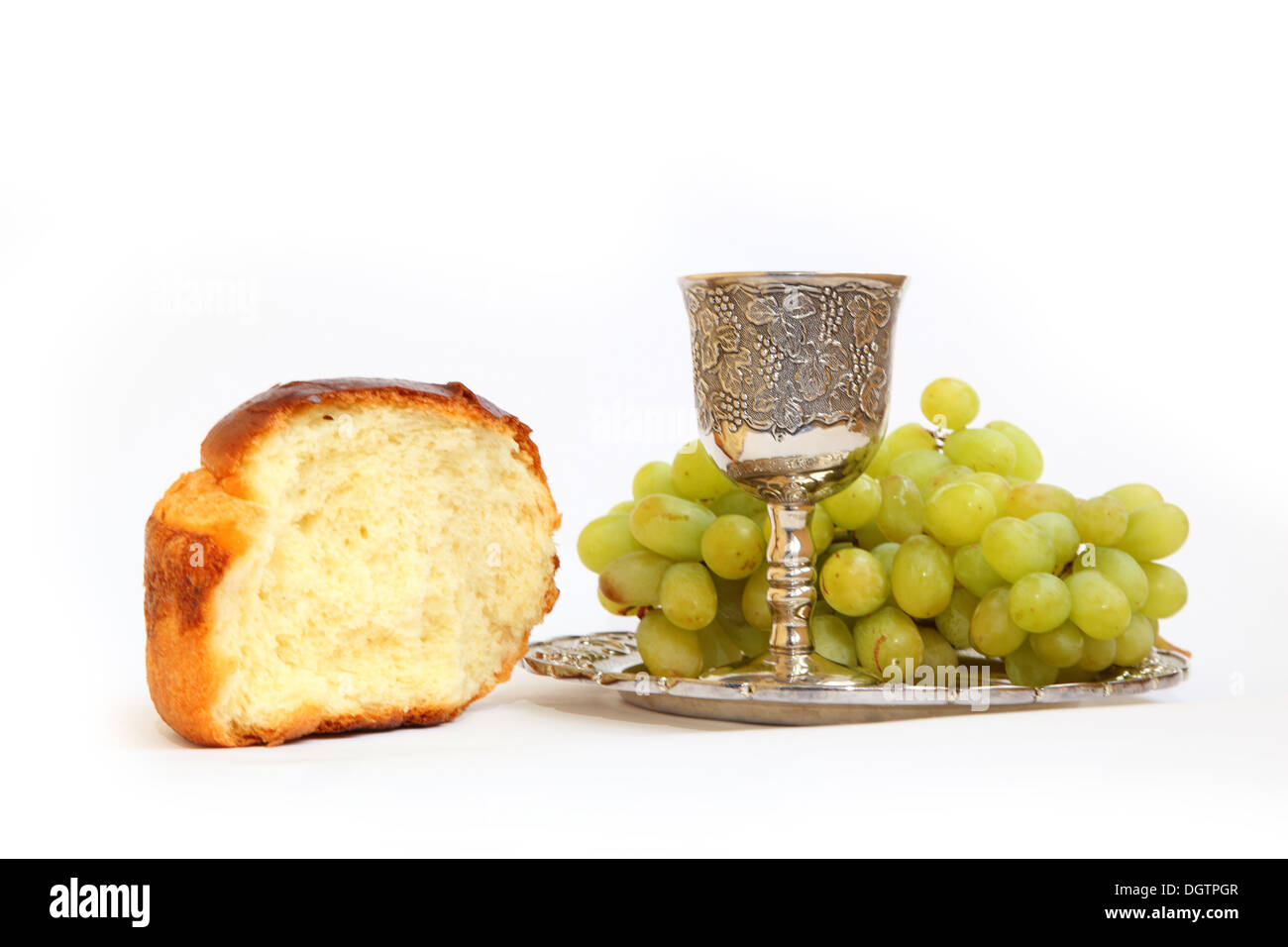 La Sainte Communion. Le pain et les raisins Banque D'Images