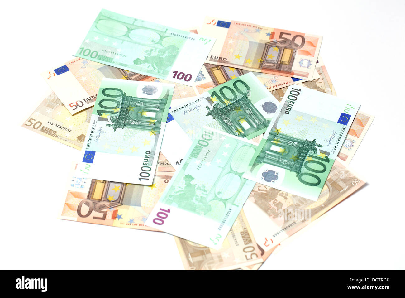 Euro argent. cinquante et cent projets euro Banque D'Images